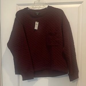 Banana Republic Quilted sweatshirt pullover Burgundy M